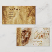 スカル及び歯、歯科クリニック、歯科パーチメント 名刺 (正面/裏面)