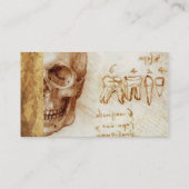 スカル及び歯、歯科クリニック、歯科パーチメント 名刺 (裏面)