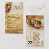 スカル及び歯、歯科クリニック、歯科モノグラム 名刺 (正面/裏面)