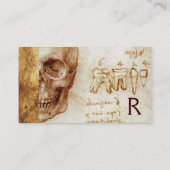 スカル及び歯、歯科クリニック、歯科モノグラム 名刺 (裏面)