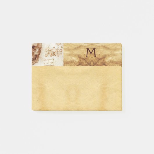 スカル及び歯，歯科診療所，歯科医モノグラム ポストイット (正面)