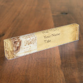 スカル及び歯、歯科診療所、歯科医師、歯科 デスクネームプレート (側面)