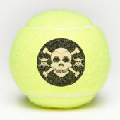スカル及び骨が交差した図形のテニス・ボール テニスボール (正面)
