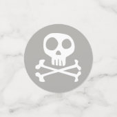 スカル及び骨が交差した図形の不気味なハロウィンの紙吹雪 コンフェッティ (スモール正面)