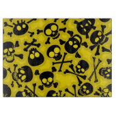 スカル及び骨が交差した図形パターン カッティングボード (正面)