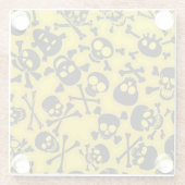 スカル及び骨が交差した図形パターン ガラスコースター (裏面)