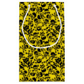 スカル及び骨が交差した図形パターン スモールペーパーバッグ (裏面)