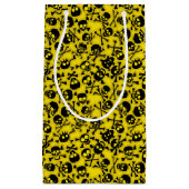 スカル及び骨が交差した図形パターン スモールペーパーバッグ (正面)