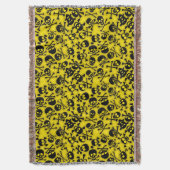 スカル及び骨が交差した図形パターン スローブランケット (正面縦)