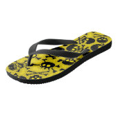 スカル及び骨が交差した図形パターン ビーチサンダル (アングル)