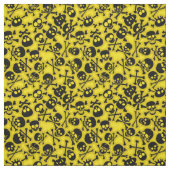 スカル及び骨が交差した図形パターン ファブリック (見本)