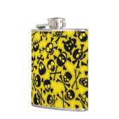 スカル及び骨が交差した図形パターン フラスク (左)