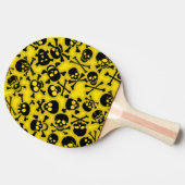 スカル及び骨が交差した図形パターン 卓球ラケット (横)