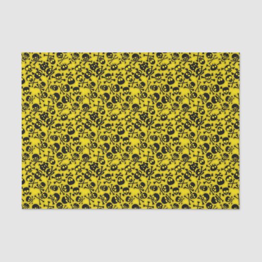 スカル及び骨が交差した図形パターン 薄葉紙 (正面)