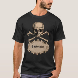 スカル及び骨が交差した図形 Tシャツ