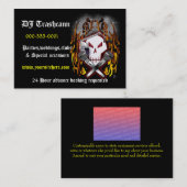 スカル及び骨が交差した図形DJ 名刺 (正面/裏面)