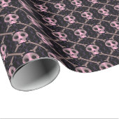 スカル及び骨の魚網海賊包紙 ラッピングペーパー (ロールコーナー)