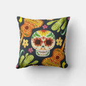 スカル及びGuitars Dia de Muertosの装飾用クッションを砂糖で甘くして下さい クッション (裏面)