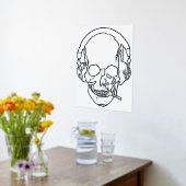 スカル喫煙 箔ポスター (レイダウン (キッチン))