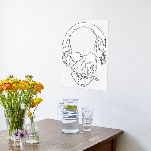 スカル喫煙 箔ポスター (レイダウン (キッチン))