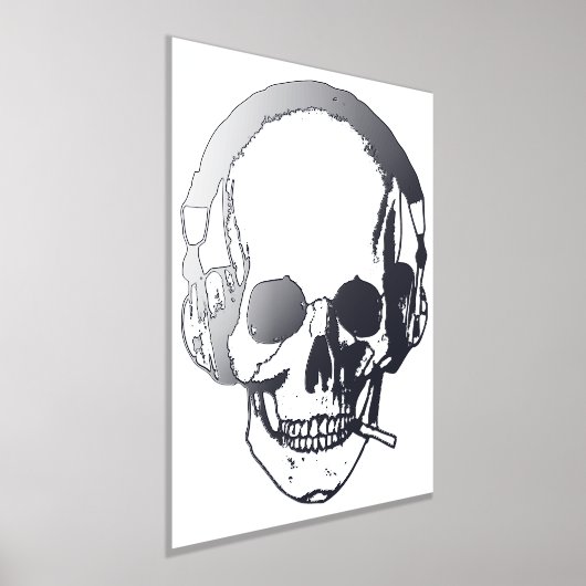 スカル喫煙 箔ポスター (レイダウン)