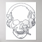 スカル喫煙 箔ポスター (正面)