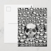 スカル壁死デッド骨格白黒 ポストカード (正面/裏面)