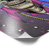 スカル売春あっせん業者、帽子、眼鏡、金ゴールドチェーン、ディスコ フォトプリント (角)