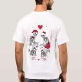スカル夫婦が犬と猫に餌やり Tシャツ (裏面)