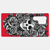 スカル女性バラ花イラストレーションの日の死 SAMSUNG GALAXYケース (裏面横)