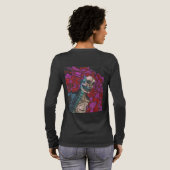 スカル女性長袖 トライブレンドTシャツ (背面全体)