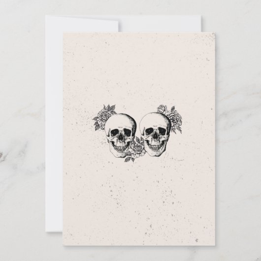 スカル婚約パーティゴシックハロウィーン招待状 招待状 (裏面)