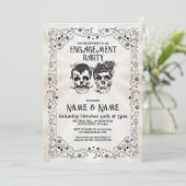 スカル婚約パーティハロウィンゴシック招待状 招待状 (スタンド正面)