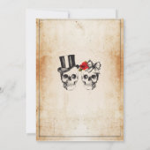 スカル婚約パーティハロウィンゴシック招待状 招待状 (裏面)