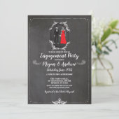 スカル婚約パーティハロウィーンゴシックスケルトン 招待状 (スタンド正面)