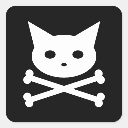 スカル子猫 スクエアシール (正面)