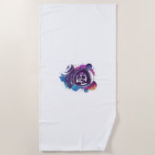 スカル宇宙飛行士エクスプローラー ビーチタオル (正面)