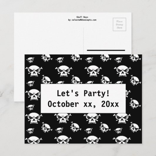 スカル少年 ポストカード (正面/裏面)