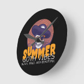 スカル帽 ラウンド壁時計 (傾斜)