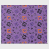 スカル幽霊のよく出るシームレスなハロウィーンラッピング紙 ラッピングペーパー (フラット)