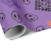 スカル幽霊のよく出るシームレスなハロウィーンラッピング紙 ラッピングペーパー (ロールコーナー)