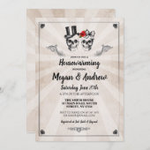 スカル引っ越し祝いパーティーパーティーハロウィーンニューホーム招待状 招待状 (正面/裏面)