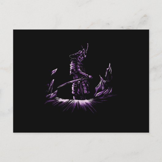 スカル忍者サムライ日本剣道刀ギフト ポストカード (正面)