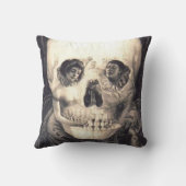スカル愛、目の錯覚20"スクエア装飾用クッション クッション (裏面)