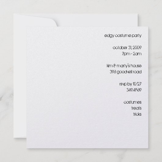 スカル招待状 招待状 (裏面)