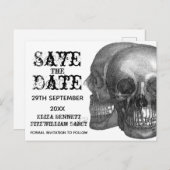 スカル日付ポストカードの保存 ポストカード (正面/裏面)