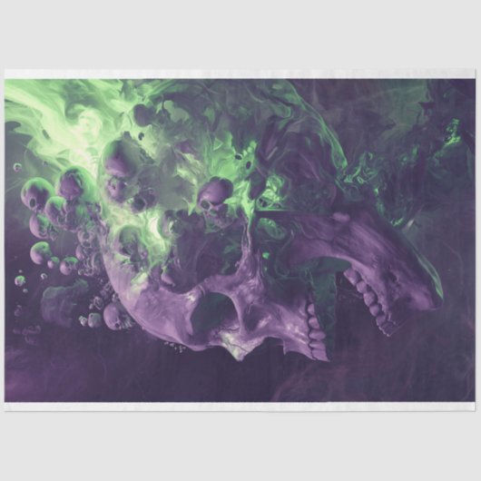 スカル星雲エコー紫の緑のデコページ 薄葉紙 (正面)