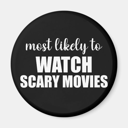 スカル映画の面白いハロウィーンを見る可能性が最も高い マグネット (正面)