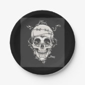 スカル有刺鉄線 ペーパープレート (正面)