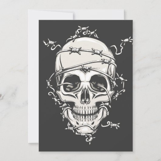 スカル有刺鉄線 招待状 (正面)